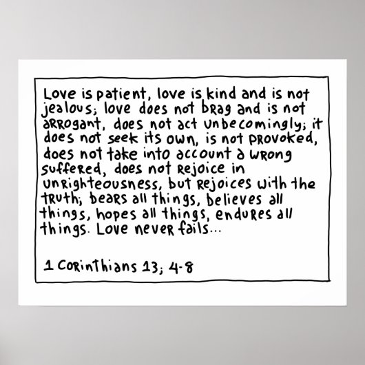 1 Corinthians 13 4-8 Poster (Voorkant)