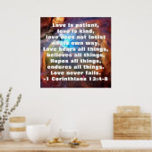 1 Corinthians 13:4-8 Poster (Keuken)