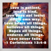 1 Corinthians 13:4-8 Poster (Voorkant)