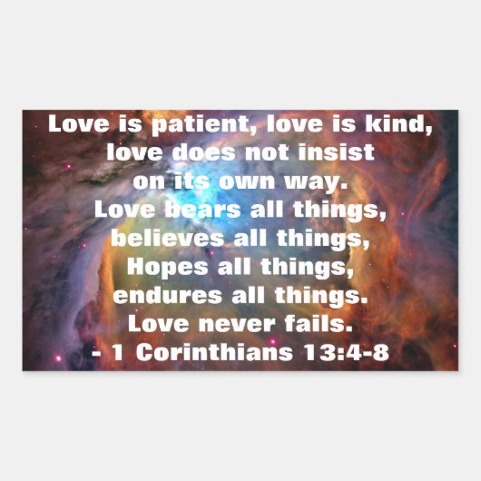 1 Corinthians 13:4-8 Sticker (Voorkant)