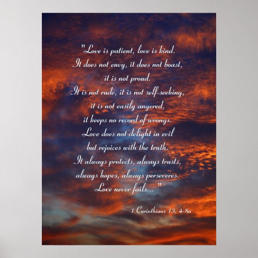 1 Corinthians 13; 4-8a - Inspirerend Poster (Voorkant)