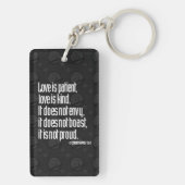 1 Corinthians 13:4 Acrylrechthoek Sleutelhanger (achterkant)