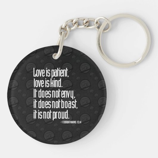 1 Corinthians 13:4 Acrylronde Sleutelhanger (Achterkant)