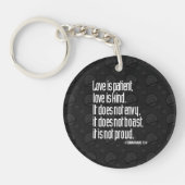 1 Corinthians 13:4 Acrylronde Sleutelhanger (Voorkant)