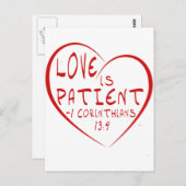 1 Corinthians 13:4 Liefde is patiënt Briefkaart (Voorkant / Achterkant)