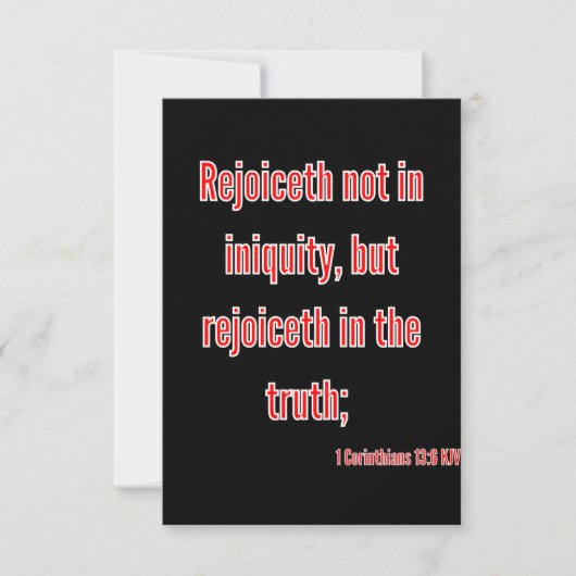 1 Corinthians 13:6 Bijbelscriptgroet Kaart (Voorkant)