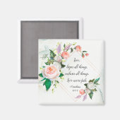 1 Corinthians 13:7-8-liefde Nooit faalt Rozen Magneet (Voorkant / Achterkant)