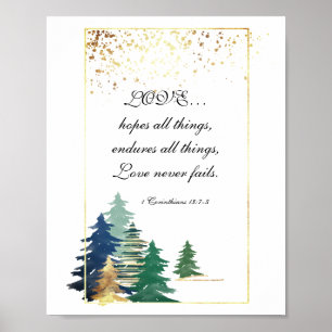 1 Corinthians 13:7-8 LIEFT... hoopt alle dingen in Poster