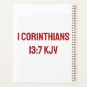 1 Corinthians 13:7 Bijbelkeuzekalanalender Planner (Achterkant)