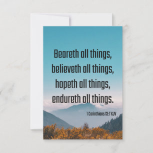1 Corinthians 13:7 Bijbelscriptie Pic Greeting Kaart