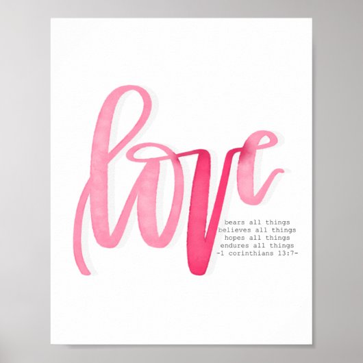 1 Corinthians 13:7 - Liefde Beren - Poster (Voorkant)