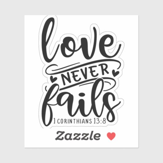 1 Corinthians 13 8-01 Sticker (Vel)