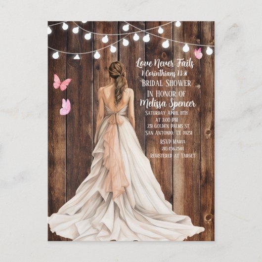 1 Corinthians 13:8 Bridal Shower Invitation Briefkaart (Voorkant)