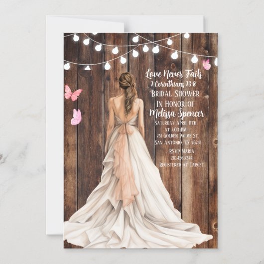 1 Corinthians 13:8 Bridal Shower Invitation Magnetische Uitnodiging (Voorkant)