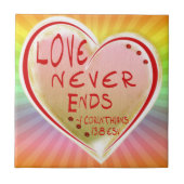 1 Corinthians 13:8 ESV LAG NOOIT EINDE Tegeltje (Voorkant)