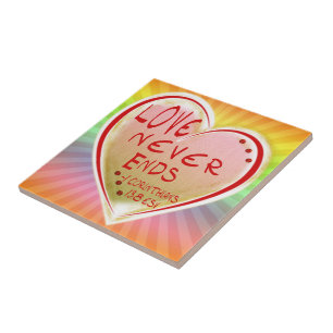 1 Corinthians 13:8 ESV LAG NOOIT EINDE Tegeltje