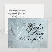 1 Corinthians 13:8 Gods liefde nooit mislukt Briefkaart (Voorkant / Achterkant)