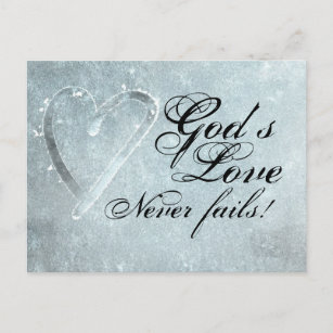 1 Corinthians 13:8 Gods liefde nooit mislukt Briefkaart