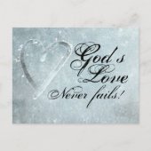 1 Corinthians 13:8 Gods liefde nooit mislukt Briefkaart (Voorkant)