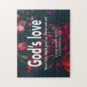 1 CORINTHIANS 13:8 VERLIES NOOIT NIET Christelijk Legpuzzel (Verticaal)