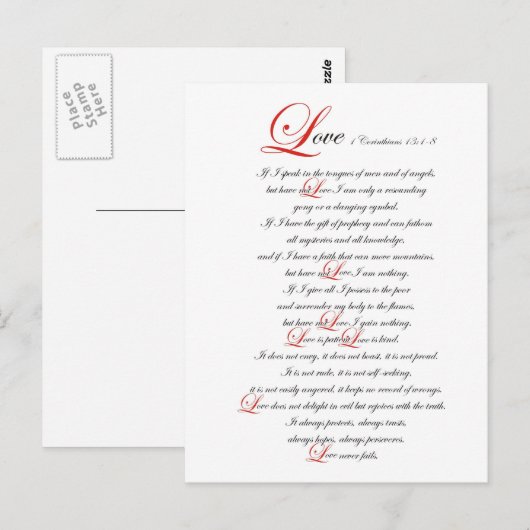 1 Corinthians 13 Briefkaart (Voorkant / Achterkant)