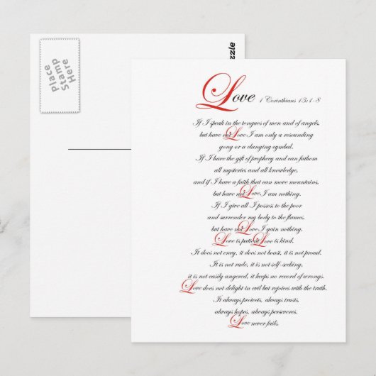 1 Corinthians 13 Briefkaart (Voorkant / Achterkant)