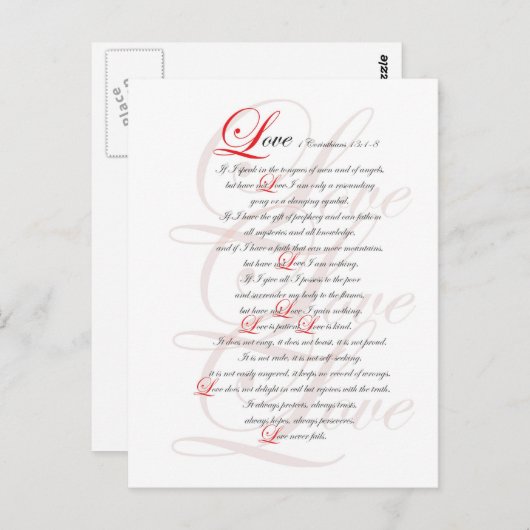 1 Corinthians 13 Briefkaart (Voorkant / Achterkant)