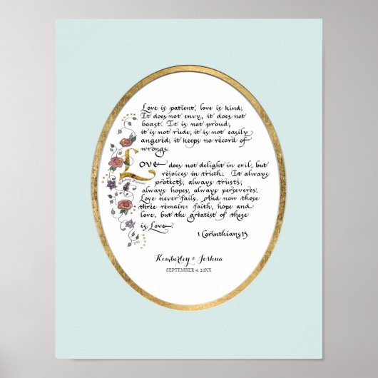 1 Corinthians 13, de Christelijke Manuscript van h Poster (Voorkant)