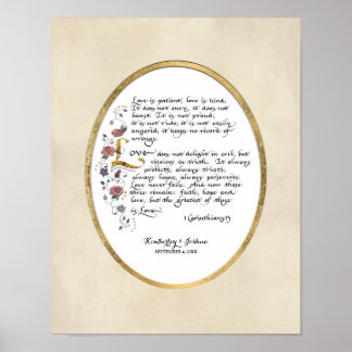 1 Corinthians 13, de Christelijke Manuscript van h Poster
