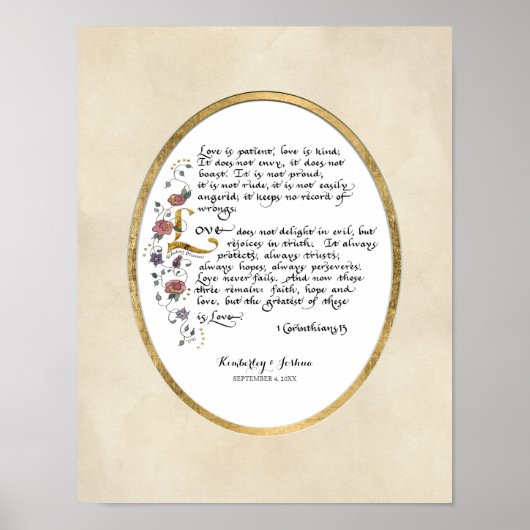 1 Corinthians 13, de Christelijke Manuscript van h Poster (Voorkant)