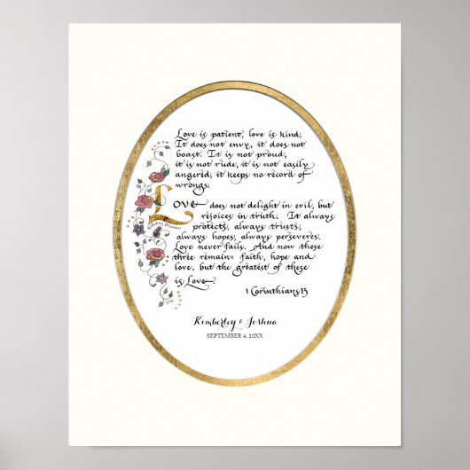 1 Corinthians 13, de Christelijke Manuscript van h Poster (Voorkant)