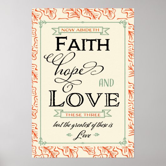 1 Corinthians 13 Faith Hope Love Poster (Voorkant)