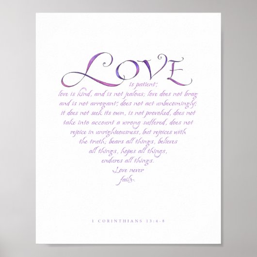 1 Corinthians 13 Heart Shaped Print (Voorkant)