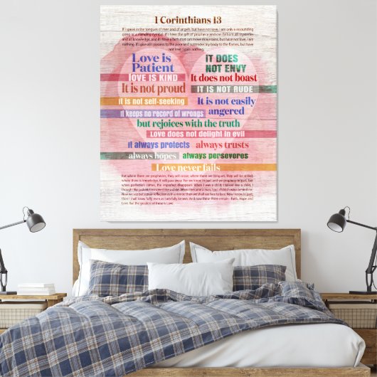 1 Corinthians 13 - Liefde Canvas Afdruk (Insitu (Slaapkamer))