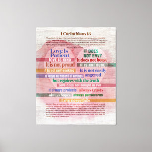 1 Corinthians 13 - Liefde Canvas Afdruk