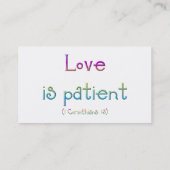 1 Corinthians 13 - Liefde is patiënt Visitekaartje (Achterkant)