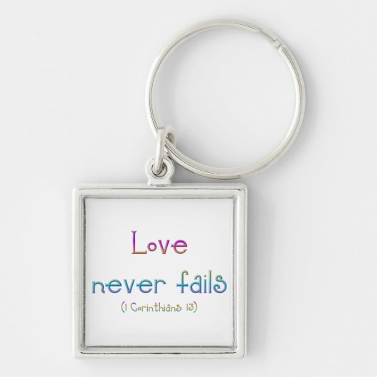 1 Corinthians 13 - Liefde mislukt nooit Sleutelhanger (Voorkant)