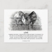1 Corinthians 13: Liefde, paarden in potlood Briefkaart (Voorkant)