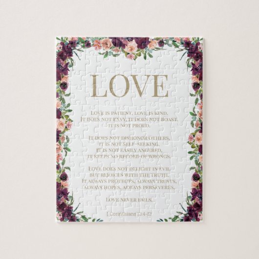 1 Corinthians 13 Love Bible Floral Legpuzzel (Verticaal)