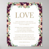 1 Corinthians 13 Love Bible Floral Poster (Voorkant)