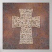 1 Corinthians 13 Love Chapter Cross Rustic Poster (Voorkant)