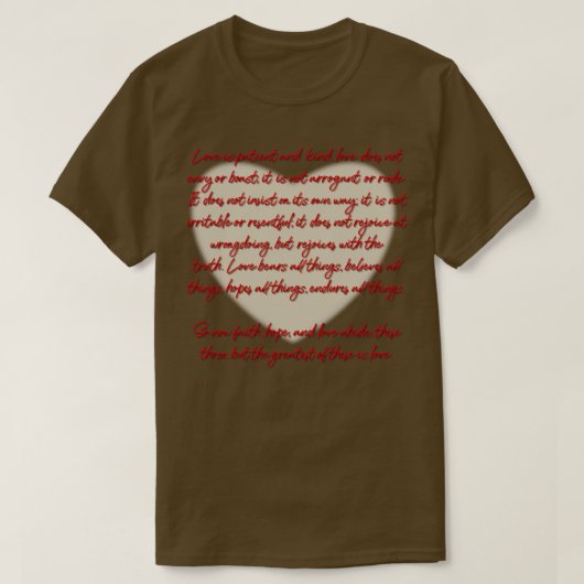 1 Corinthians 13 Love is1 T-shirt (Design voorkant)