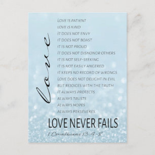 1 Corinthians 13 Love is Bible Verse Briefkaart