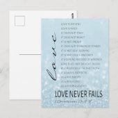 1 Corinthians 13 Love is Bible Verse Briefkaart (Voorkant / Achterkant)