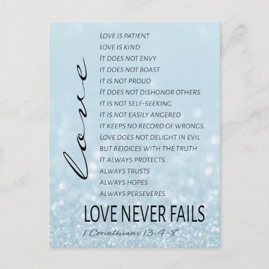 1 Corinthians 13 Love is Bible Verse Briefkaart (Voorkant)