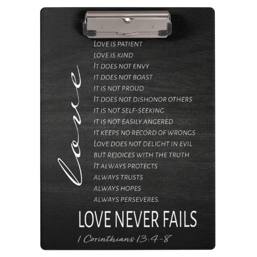 1 Corinthians 13 Love is Bible Verse Klembord (Voorkant)