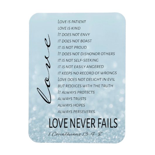 1 Corinthians 13 Love is Bible Verse Magneet (Verticaal)