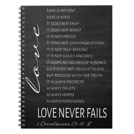 1 Corinthians 13 Love is Bible Verse Notitieboek (Voorkant)