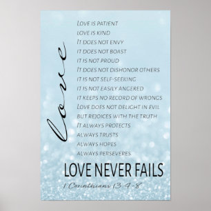 1 Corinthians 13 Love is Bible Verse Poster