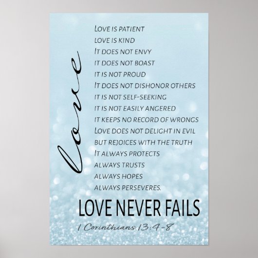 1 Corinthians 13 Love is Bible Verse Poster (Voorkant)